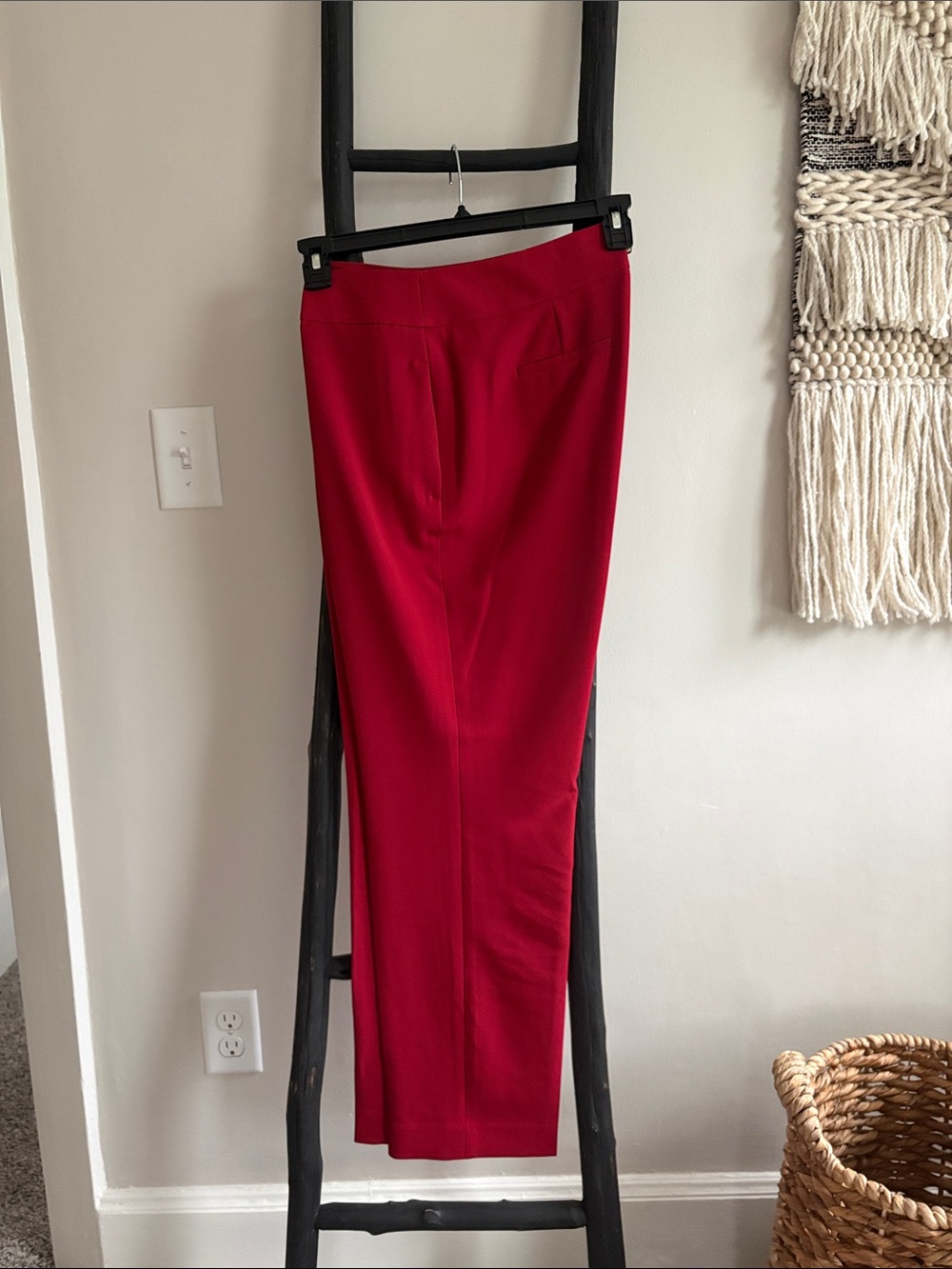 Kasper Red Straight Leg Trousers Sz 10